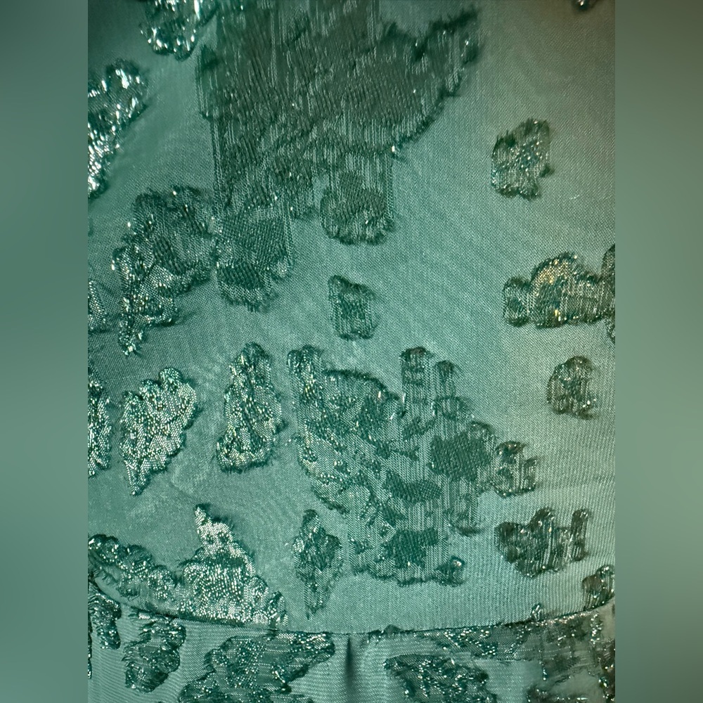 Elegant Green Off-Shoulder Lace Dress - Picture 3 of 5